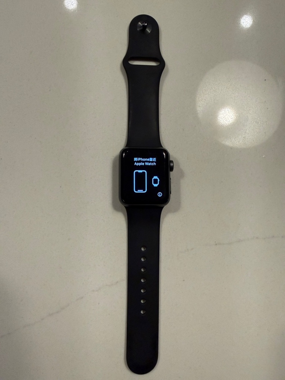 Apple Watch Series 3 - 38 mm- Space Gray, Black Sport Band